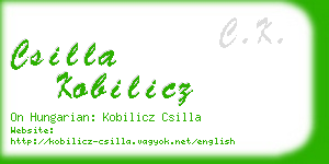 csilla kobilicz business card